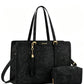 Vintage Embossed Leather Laptop Tote Set