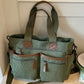 Corduroy Multi-Pocket Convertible Tote Bag