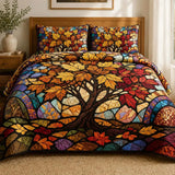Autumn Tree of Life Quilted Bedding Set