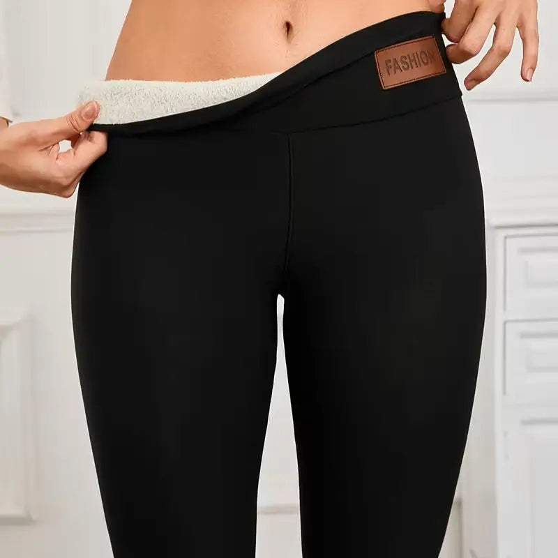 Women's Fleece-Lined High-Waist Leggings with Pockets