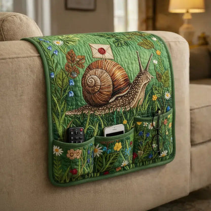 Mail Snail Quilted Sofa Armrest Organizer