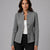 Textured Knit Stand-Collar Open-Front Blazer