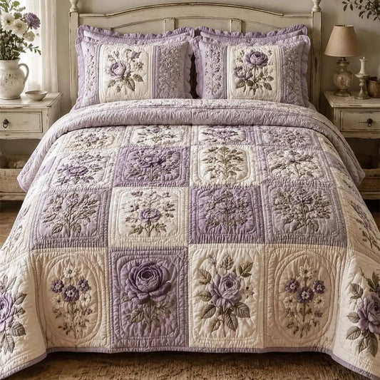Cottagecore Floral Quilted Bedding Set