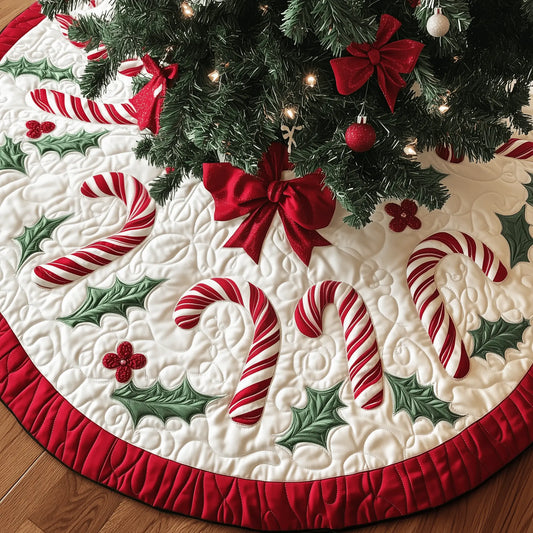 Candy Canes Quilted Tree Skirt