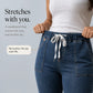 Drawstring Waist Tapered Leg Denim Joggers