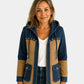 Women's Denim Jackets Long Hooded Patchwork Zip Up Jacket