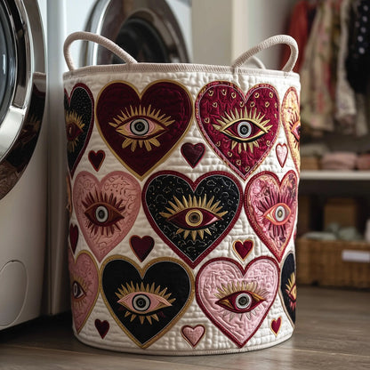Sacred Evil Eyes Quilted Laundry Basket