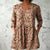 Flower Printing Long Blouse Eith A Striking Pattern
