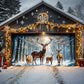Majestic Reindeer Family In Winter Wonderland Garage Door Banner Decoration
