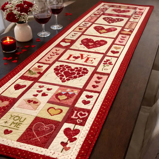 Romantic Valentine Quilted Table Runner
