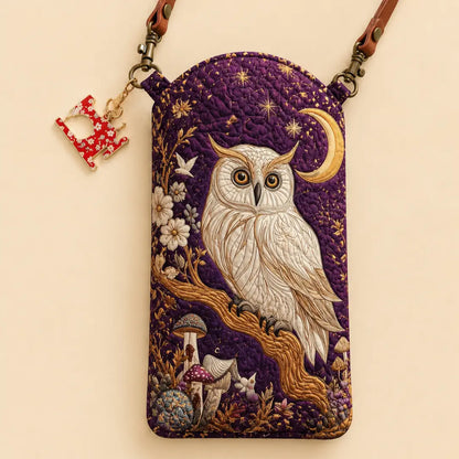 Moon Owl Quilted Slim Phone Crossbody Bag