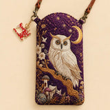 Moon Owl Quilted Slim Phone Crossbody Bag