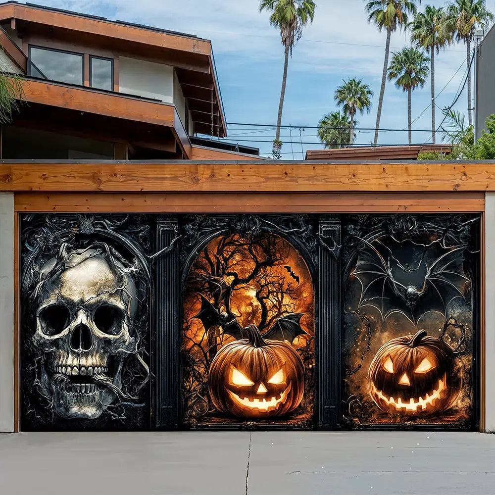 Infernal Halloween Gate Garage Door Banner Decoration