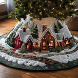 Snowy Retreat Quilted Tree Skirt