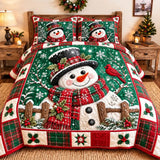 Jolly Snowman Quilted Bedding Set