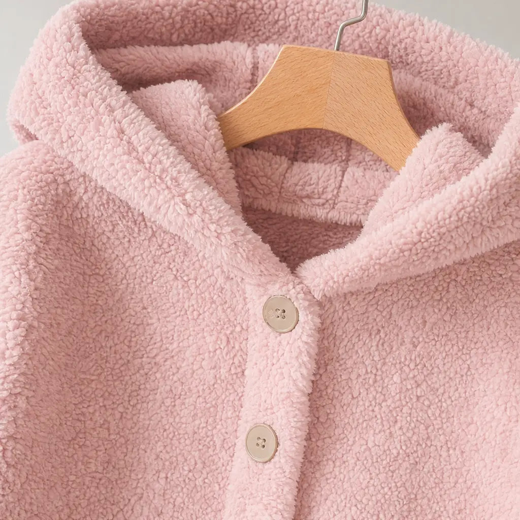 Button-Front Hooded Winter Jacket