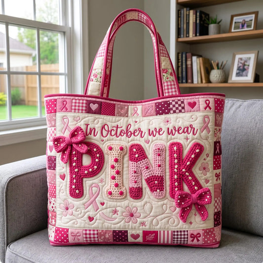Pink October Handmade Tote Bag