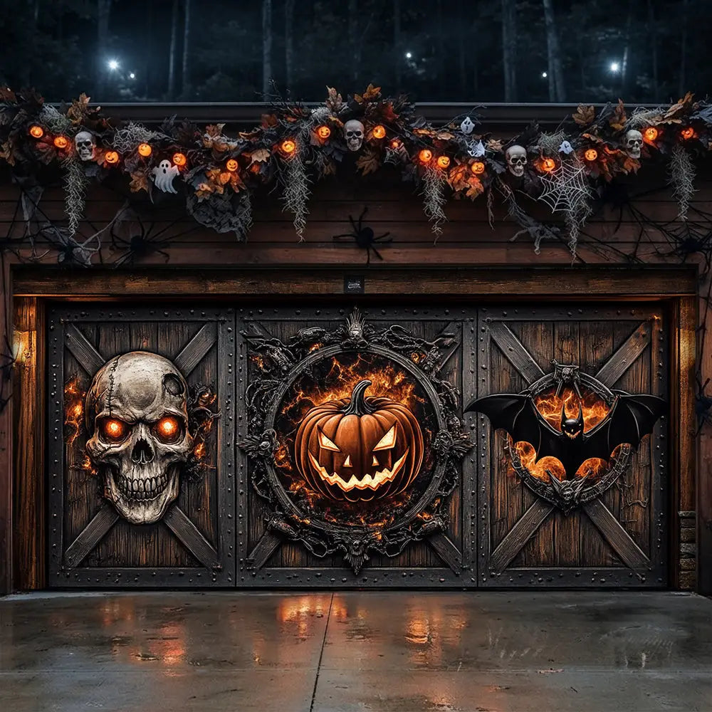 The Haunted Gate Halloween Garage Door Banner Decoration