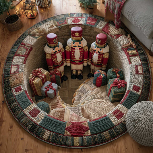 Jolly Workshop Nutcracker Quilted Round Mat