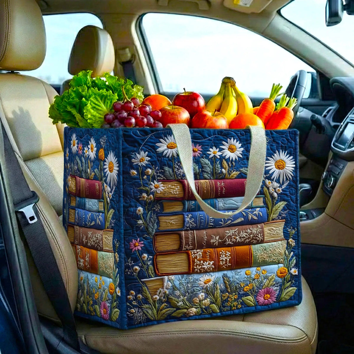 Book Haven Quilted Shopping Bag