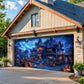 Haunted Halloween Estate Garage Door Banner Decoration