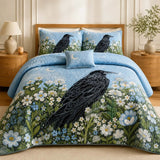 Raven Moonlit Meadow Quilted Bedding Set