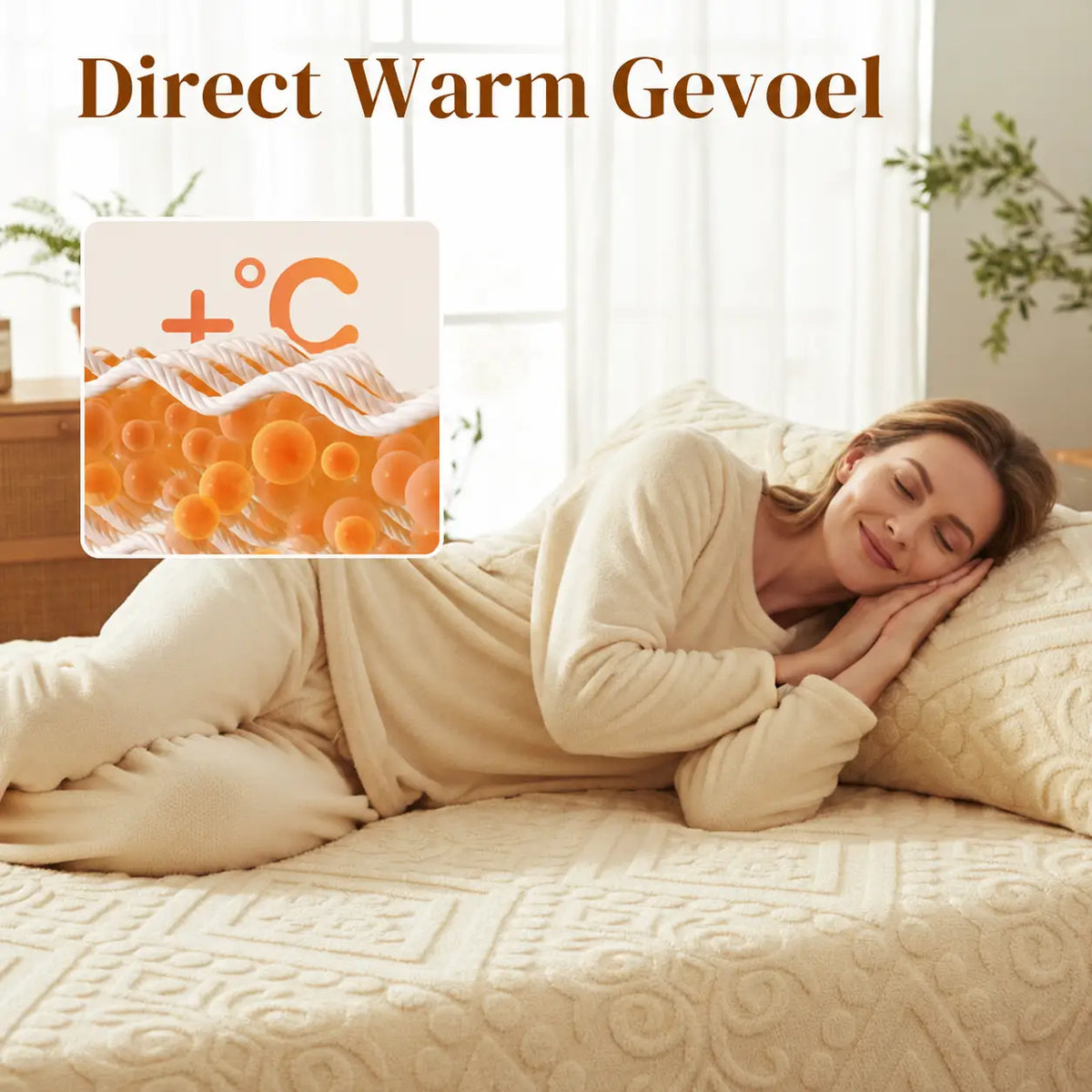 360° All-Around Stretch Plush Knit Fitted Sheet with 2 Pillowcases