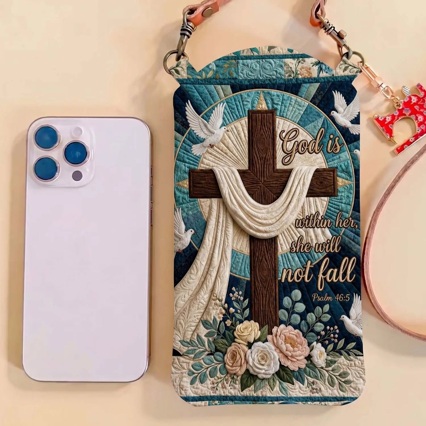 Chicken Quilted Slim Phone Crossbody Bag