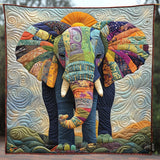 Tribal Elephant Harmony Quilted Blanket