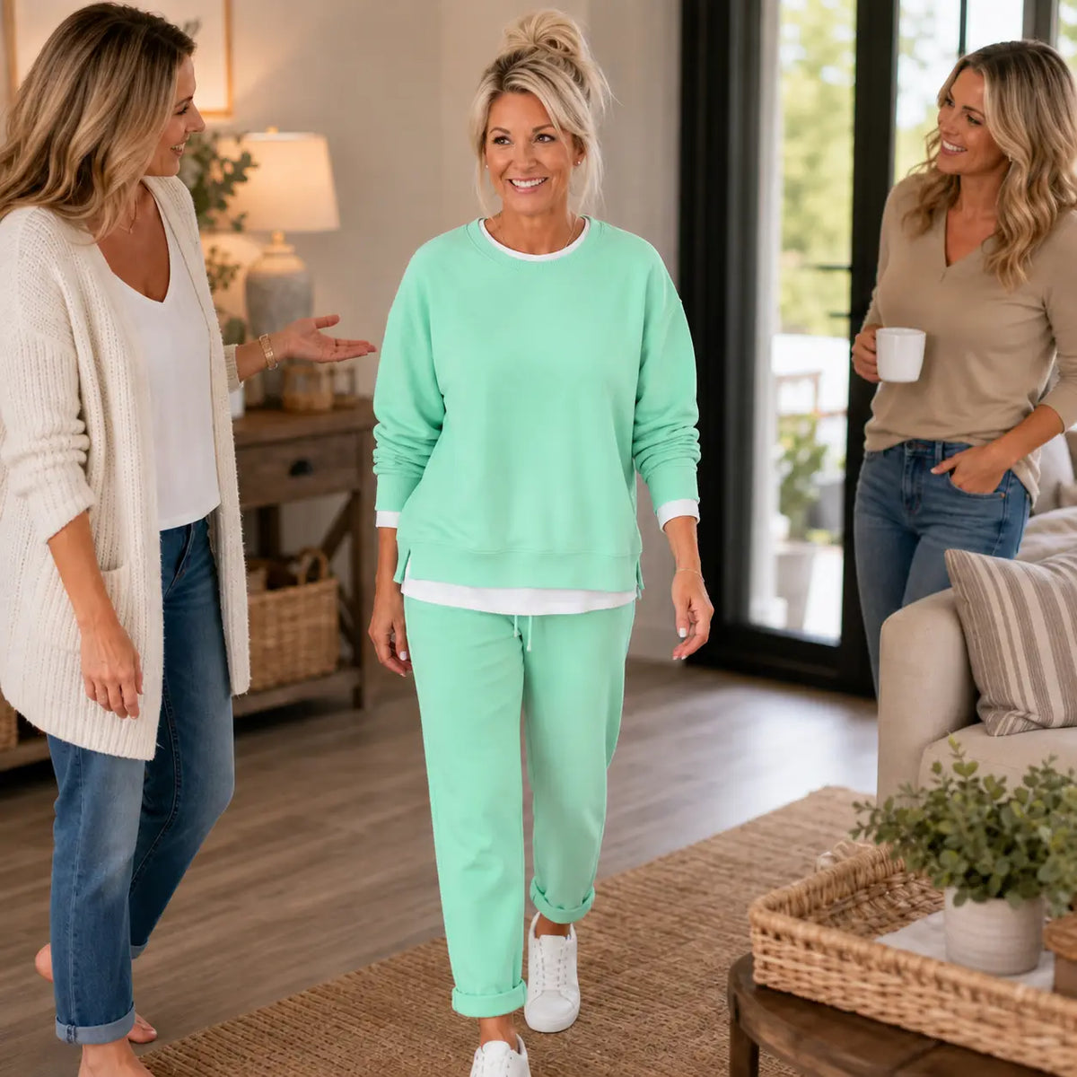 Wearbella – Side-Slit Sweatshirt And Jogger Set