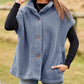 Womens Warm Button Down Sherpa Fleece-Look Vest