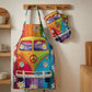 Rainbow Peace Hippie Bus Quilted Apron Set (2-Piece) – Padded Apron + Heat-Resistant Oven Mitts