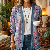 Pastel Watercolor Floral 3D Digital Printing Denim Shirt