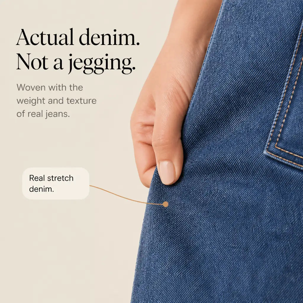 Drawstring Waist Tapered Leg Denim Joggers