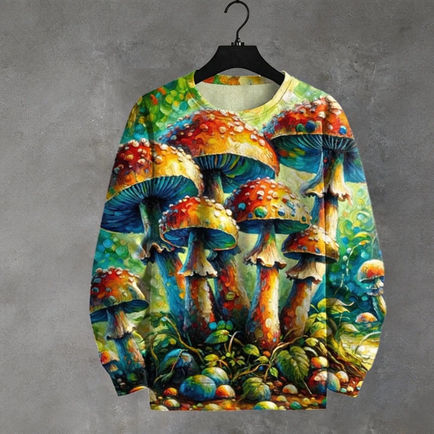 Vibrant Fantasy Mushroom Colorful Boho Style Sweatshirt