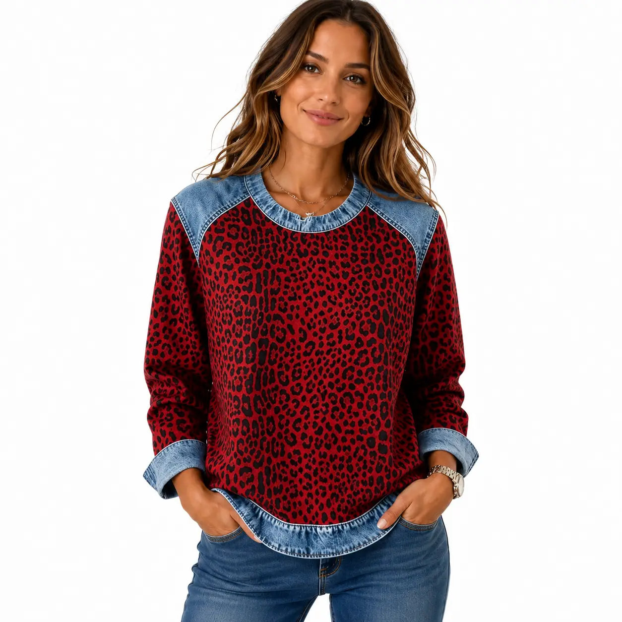 Patchwork Sweatshirt Women – Relaxed Urban Style