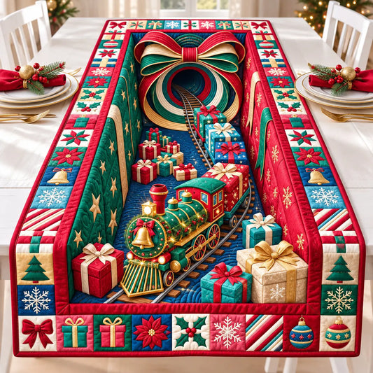 Holiday Express Christmas Quilted Table Runner