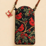 Cardinal Friends Quilted Slim Phone Crossbody Bag