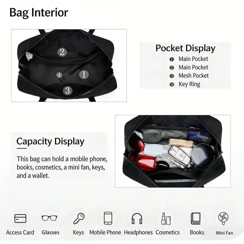 Women's Lightweight Nylon Bowling Bag