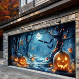 Whimsical Forest Midnight Halloween Garage Door Banner Decoration