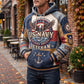 Navy Veteran Quilted Casual Hoodie