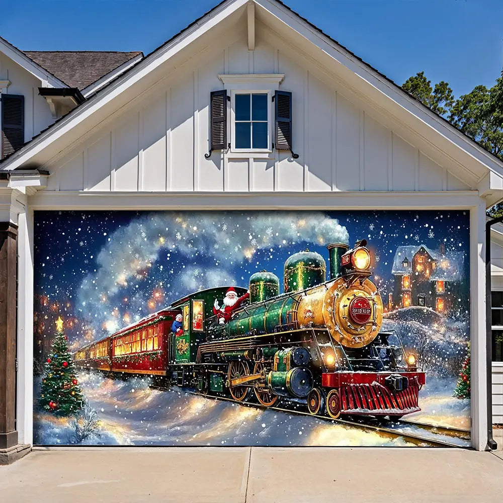 Magical Holiday Express Santa’s Train Garage Door Banner Decoration