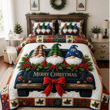Christmas Gnomes Holiday Quilted Bedding Set