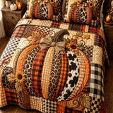 Patchwork Pumpkin Quilted Bedding Set