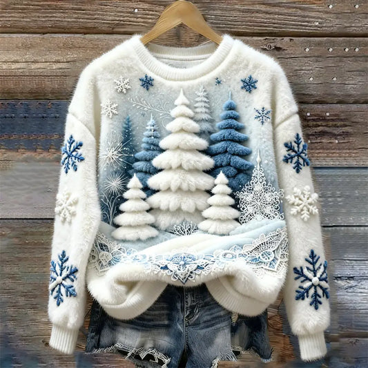 Pine Tree Cozy Plush Sweatshirt