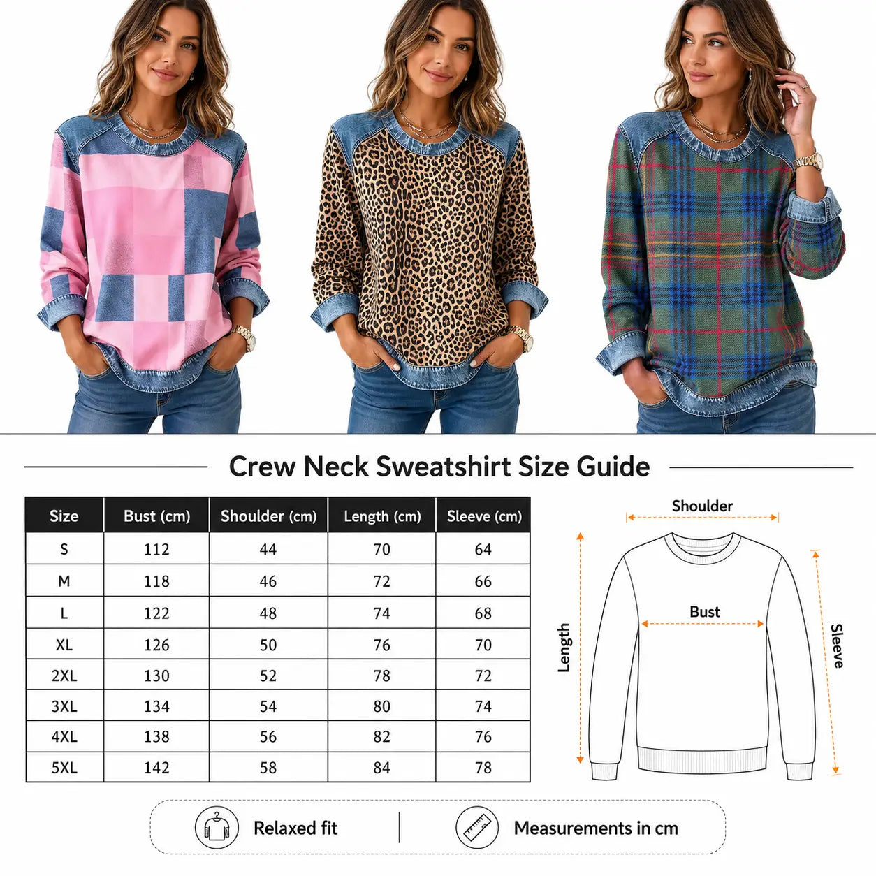 Patchwork Sweatshirt Women – Relaxed Urban Style