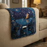 Midnight Fisher Fox Quilted Sofa Armrest Organizer