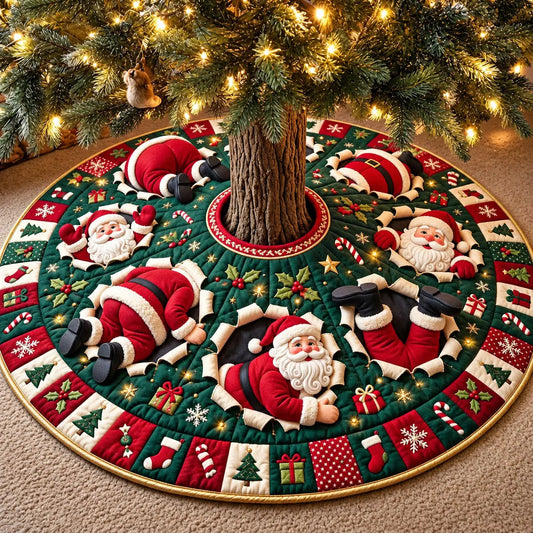 Christmas Santa Quilted Tree Skirt