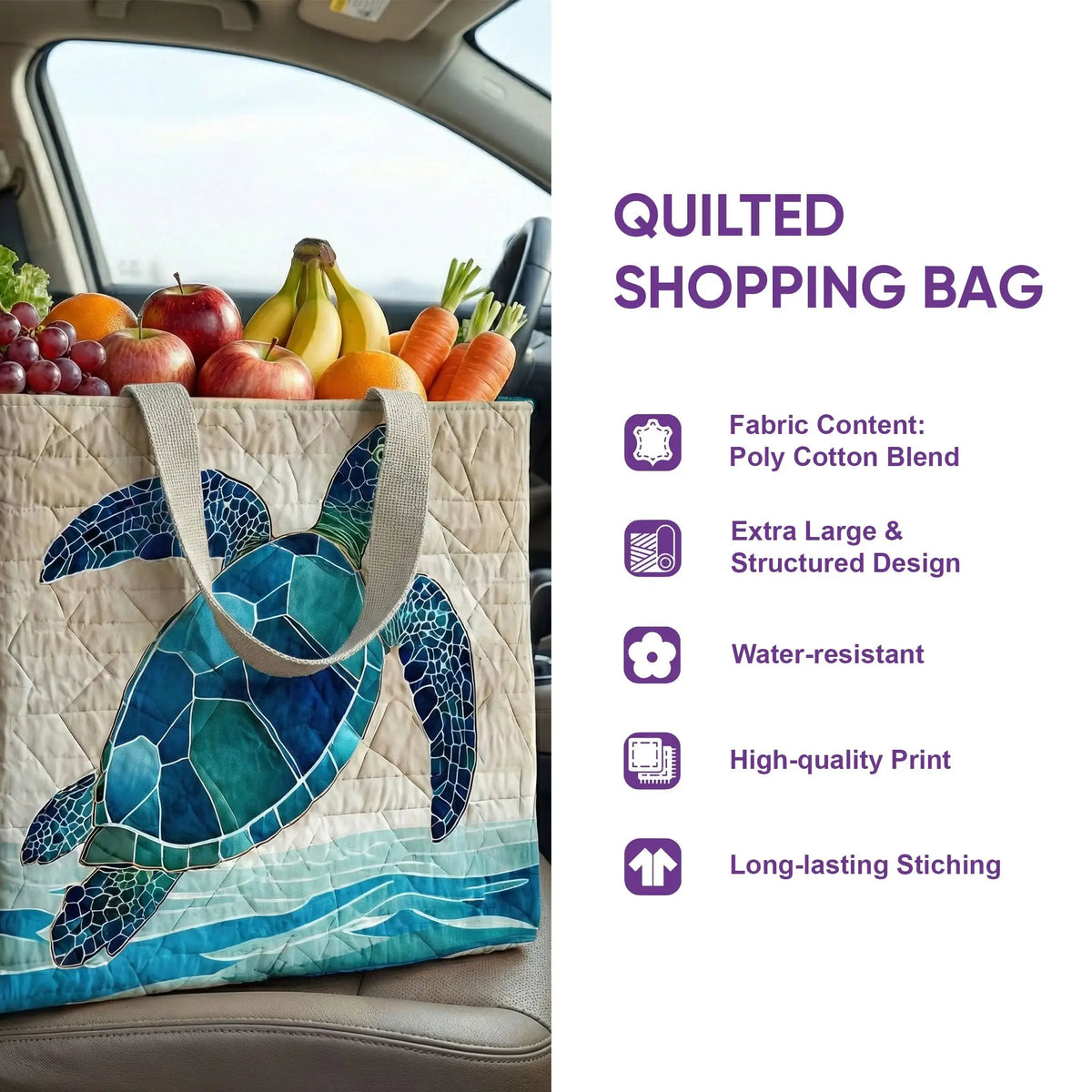 Spring Bloom Quilted Shopping Bag