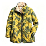 Yellow Fern Leaf Quilted Jacket